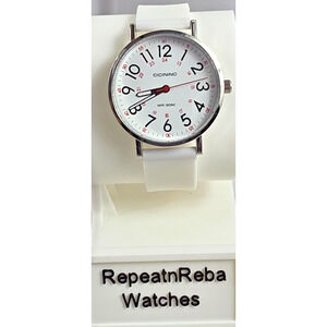 Nursing Watch, 30M Water Resistant, Analog w/Second Hand, White Silicone Band